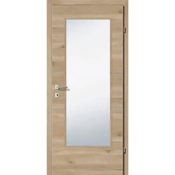 Nová Kolekce SOLIDO Smart interiér dveře CPL divoký buk příčně 4 lišty skl. P, 850/2030mm