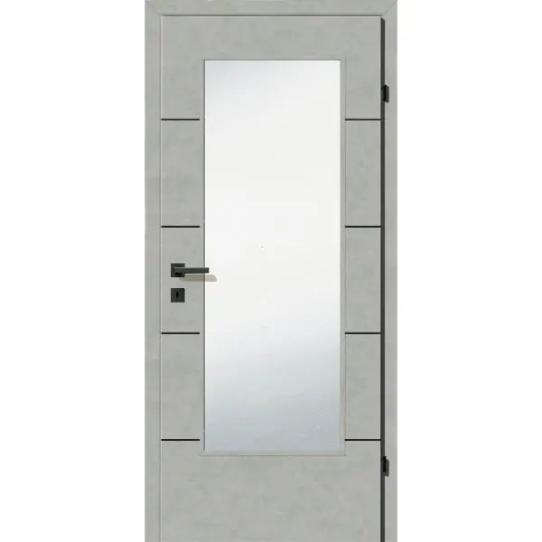 Víkendová Akce SOLIDO Smart interiér dveře CPL Valeur šedé, 4 lišty skl. pl. L, 800/2030mm